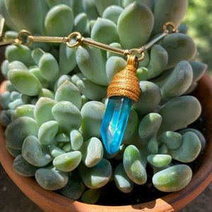 Dyed Quartz Gold Toned Necklace